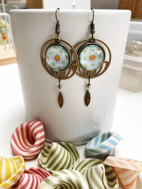 Boucles d’oreilles bronze - flower-13