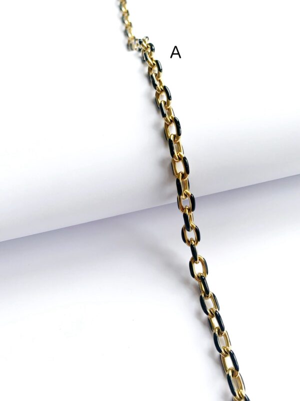 Crée ton collier ! Chaîne dorée et noir