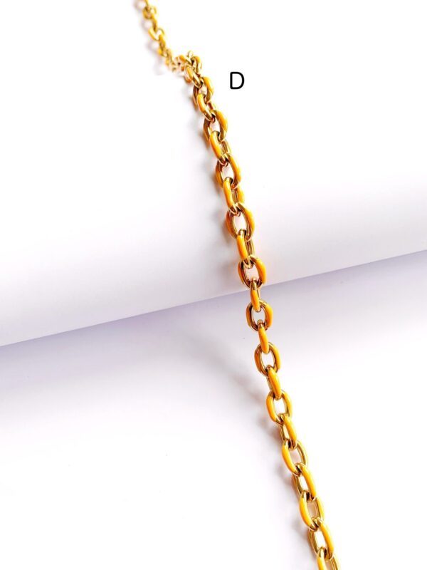 Crée ton collier ! Chaîne dorée et orange