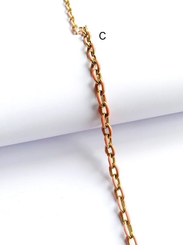 Crée ton collier ! Chaîne dorée et rose